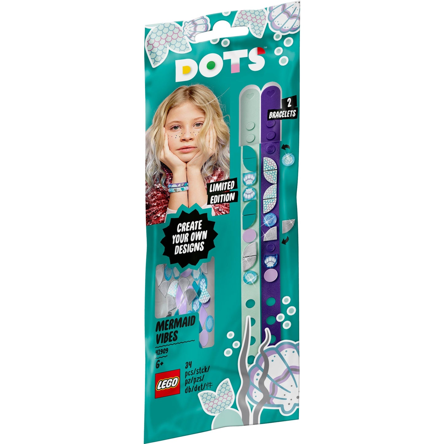 LEGO® DOTS™ Mermaid Vibes Bracelets - Bộ Vòng Tay Nàng Tiên Cá Thủ Công LEGO 41909 - Hình ảnh sản phẩm
