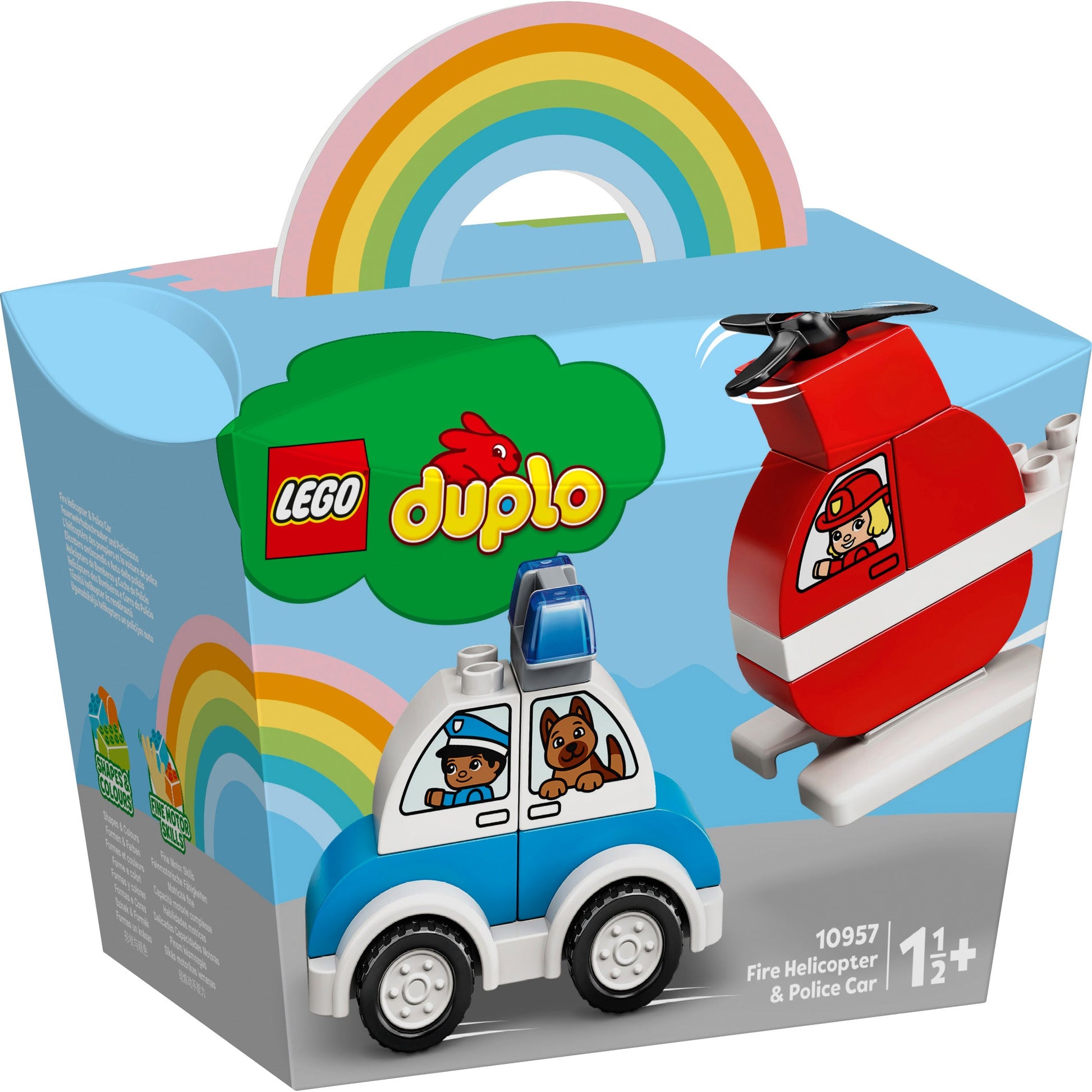 LEGO® DUPLO™ Fire Helicopter & Police Car - Đồ Chơi Lắp Ráp Trực Thăng & Xe Cảnh Sát Cứu Hộ - LEGO 10957 - Hình ảnh sản phẩm