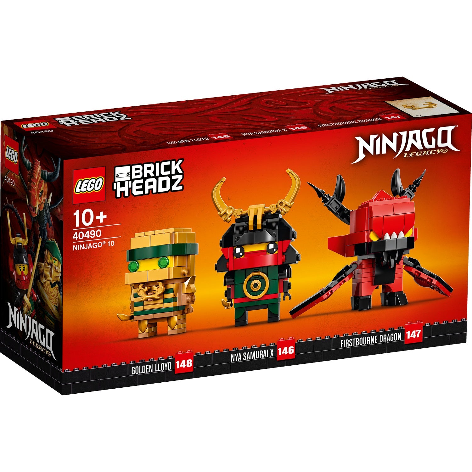 LEGO® BrickHeadz™ NINJAGO® 10 - Bộ Lắp Ráp 3 Nhân Vật Kỷ Niệm 10 Năm LEGO 40490 - Hình ảnh sản phẩm