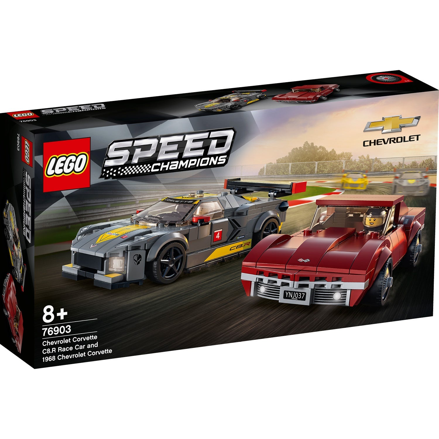 LEGO® Speed Champions Chevrolet Corvette C8.R Race Car and 1968 Chevrolet Corvette - Bộ Đồ Chơi Lắp Ráp Xe Đua 512 Chi Tiết - LEGO 76903 - Hình ảnh sản phẩm