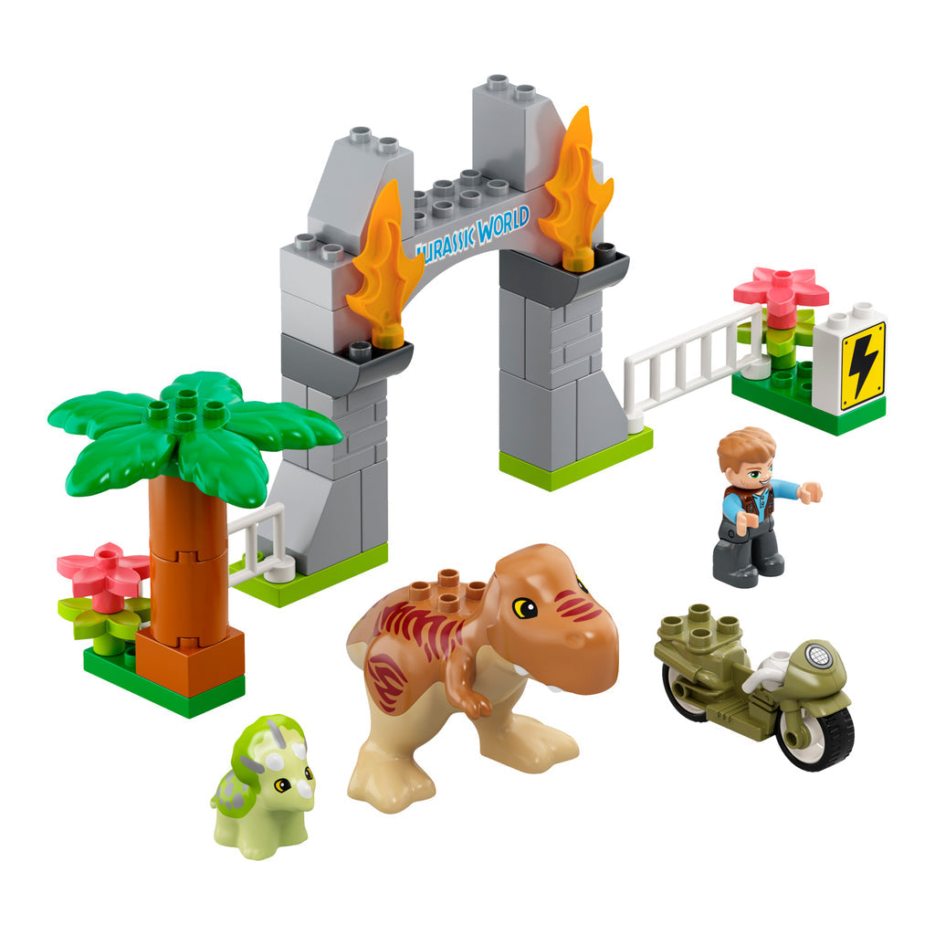 LEGO® DUPLO™ T. rex and Triceratops Dinosaur Breakout - Đồ chơi lắp ráp khủng long LEGO 10939 - Hình ảnh chi tiết 2