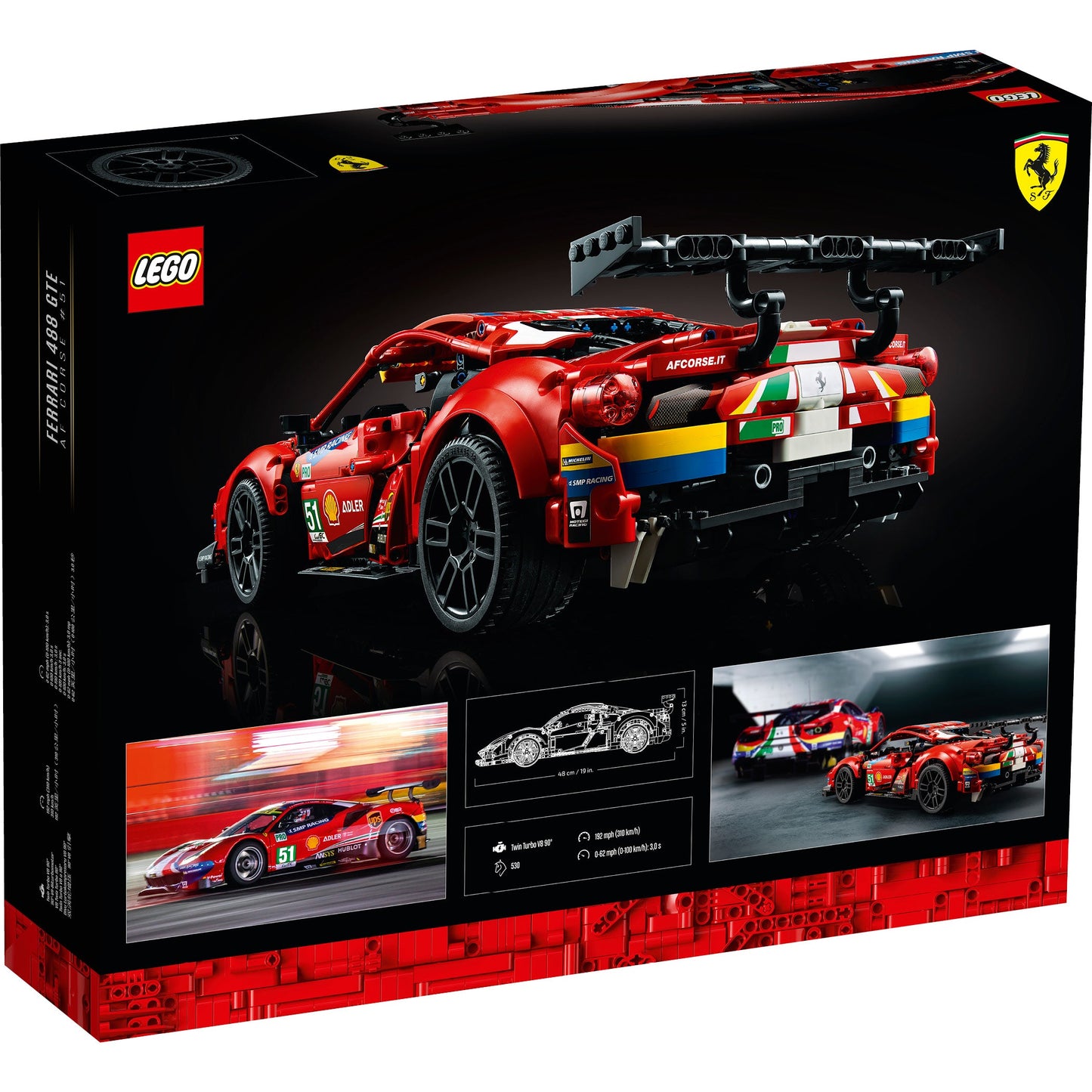 LEGO® Technic™ Ferrari 488 GTE “AF Corse #51” - Mô Hình Xe Đua Siêu Cấp - LEGO 42125 LEGO - ảnh 5 - LEGO Sets