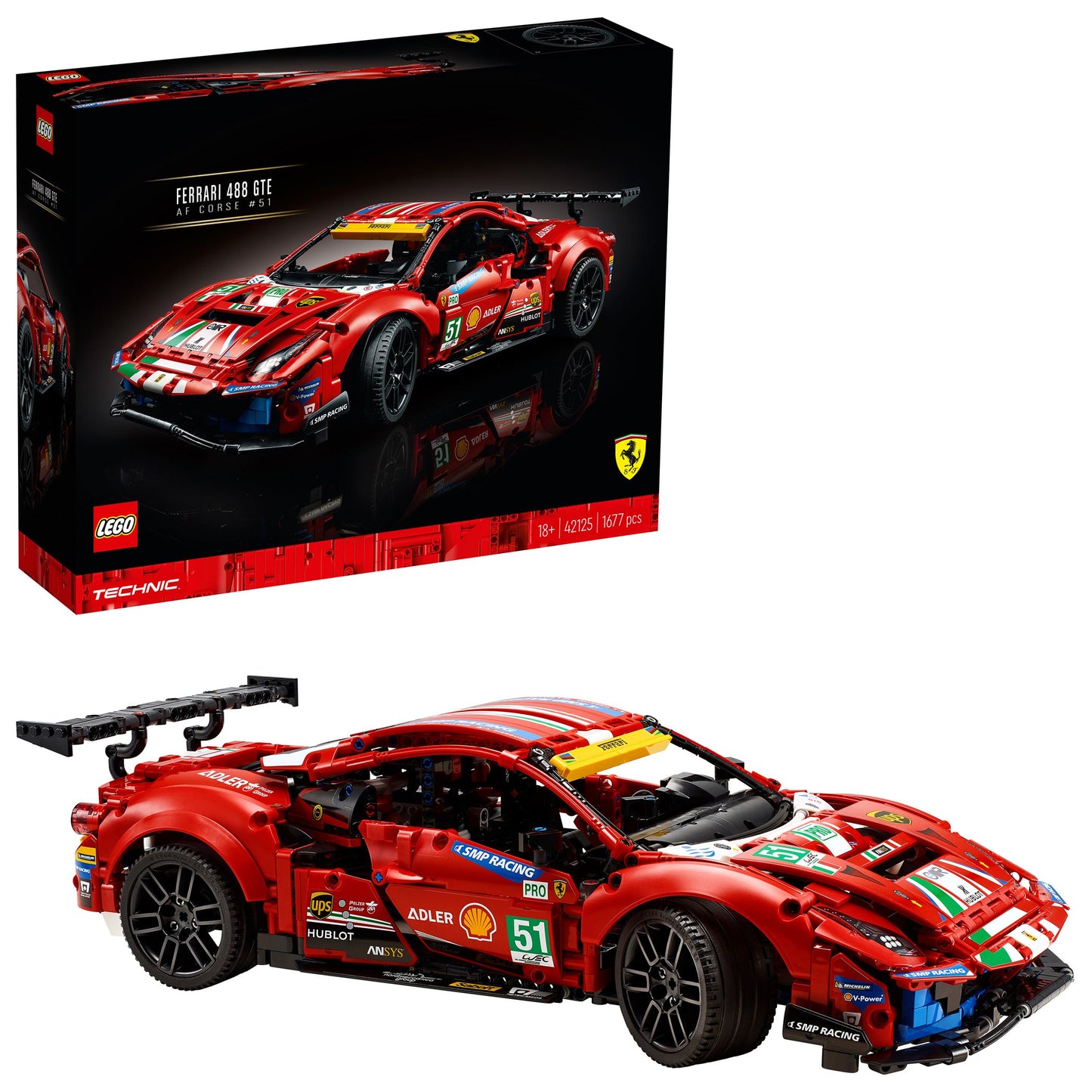 LEGO® Technic™ Ferrari 488 GTE “AF Corse #51” - Mô Hình Xe Đua Siêu Cấp - LEGO 42125