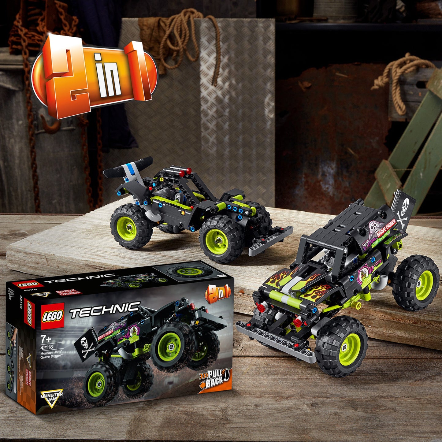 LEGO® Technic™ Monster Jam Grave Digger® - Đồ Chơi Lắp Ráp Xe Tải Quái Vật 42118 - Góc nhìn khác 3