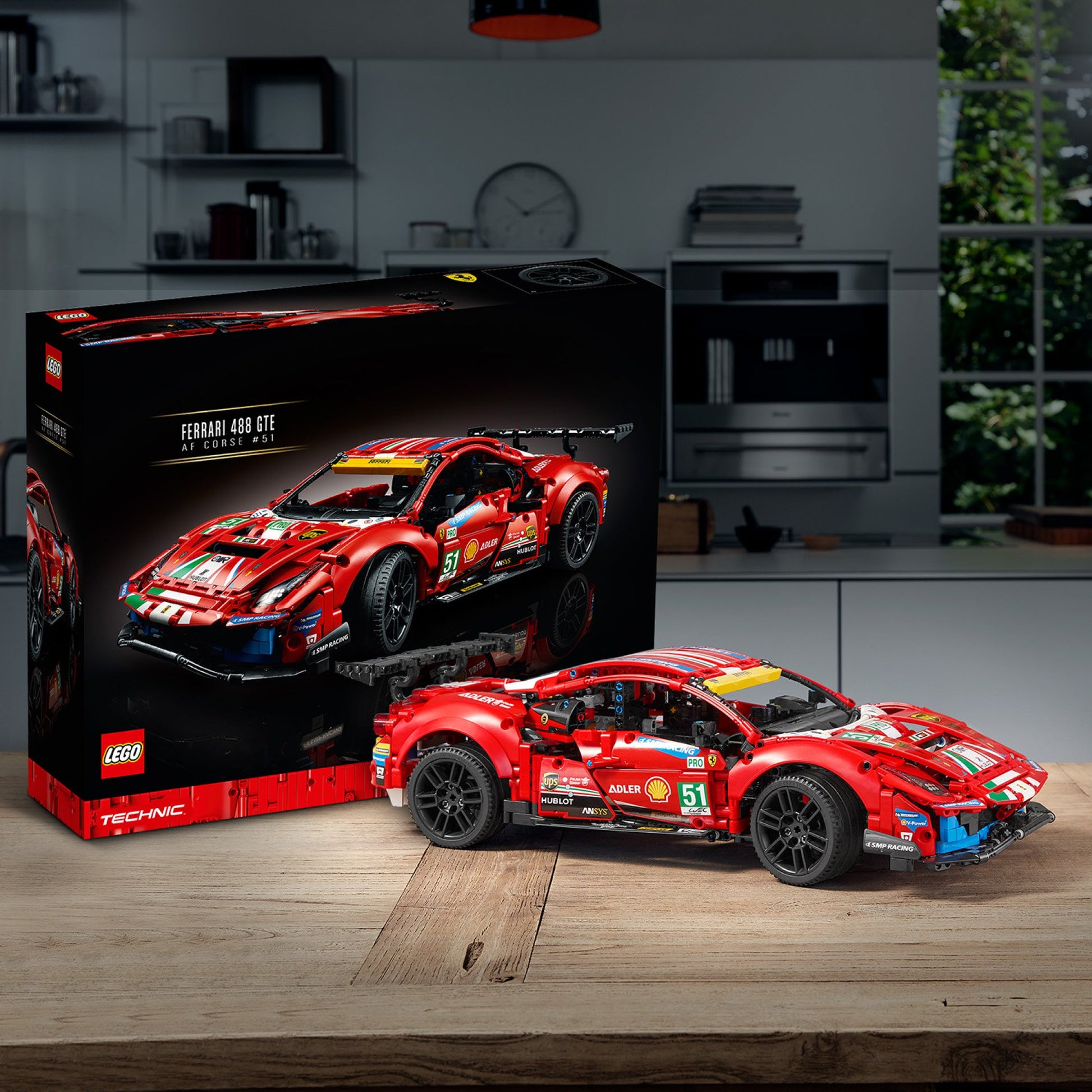 LEGO® Technic™ Ferrari 488 GTE “AF Corse #51” - Mô Hình Xe Đua Siêu Cấp - LEGO 42125 - Góc nhìn khác 3