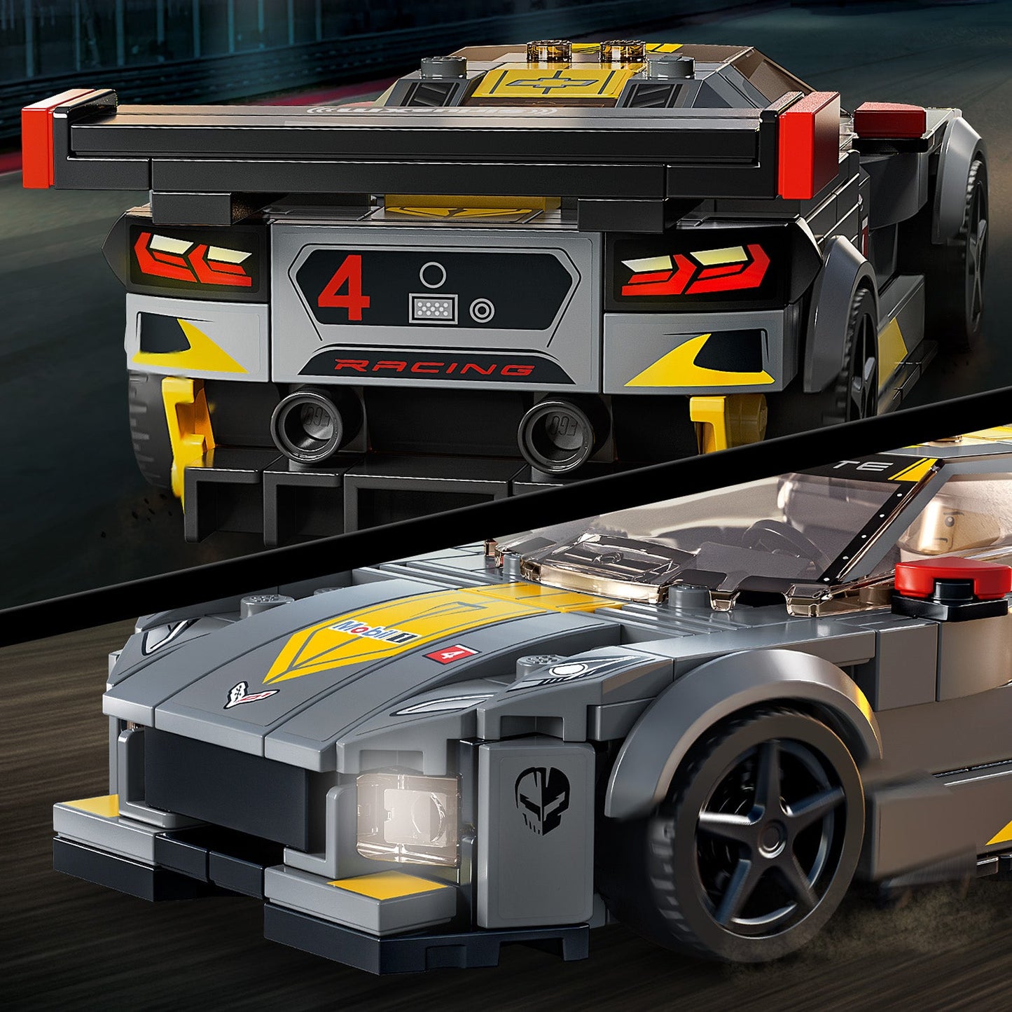 LEGO® Speed Champions Chevrolet Corvette C8.R Race Car and 1968 Chevrolet Corvette - Bộ Đồ Chơi Lắp Ráp Xe Đua 512 Chi Tiết - LEGO 76903 - Hình ảnh bổ sung 6