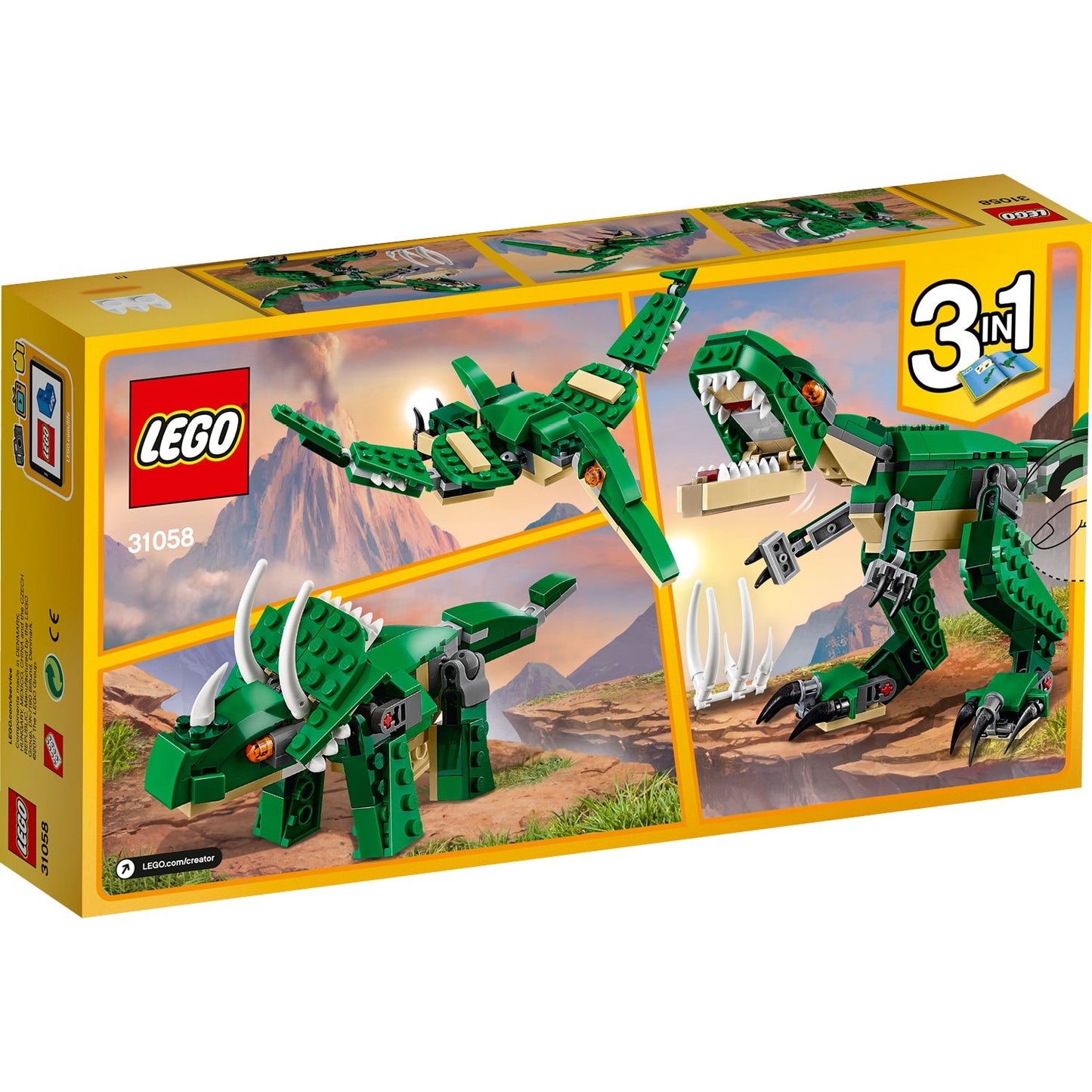 LEGO® Creator 3-in-1 Mighty Dinosaurs - Bộ Đồ Chơi Lắp Ráp Khủng Long 3 Trong 1 - LEGO 31058 LEGO - Lego