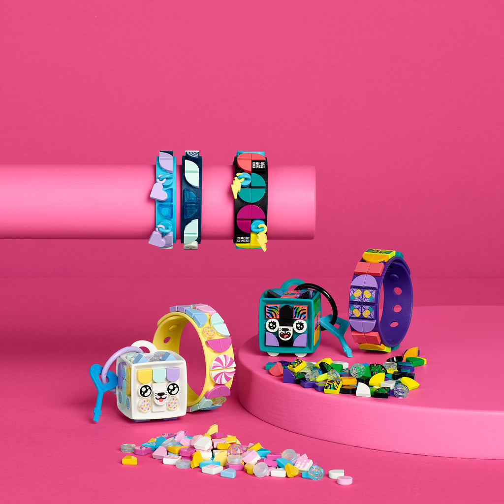 LEGO® DOTS™ Neon Tiger Bracelet & Bag Tag (41945) - Đồ Chơi Thủ Công Sáng Tạo LEGO