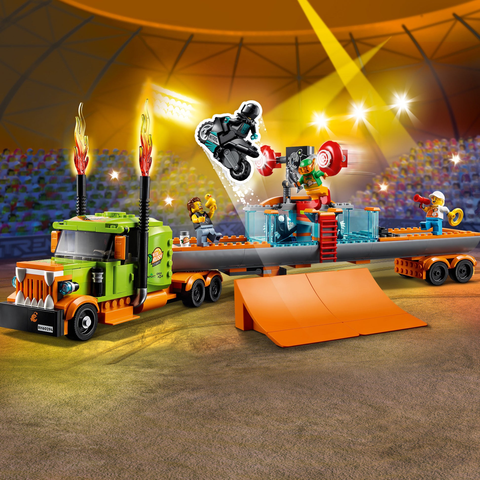 LEGO® City Stunt Show Truck Xe Tải Biểu Diễn Mô Tô Mạo Hiểm 60294 LEGO - ảnh 4 - LEGO City