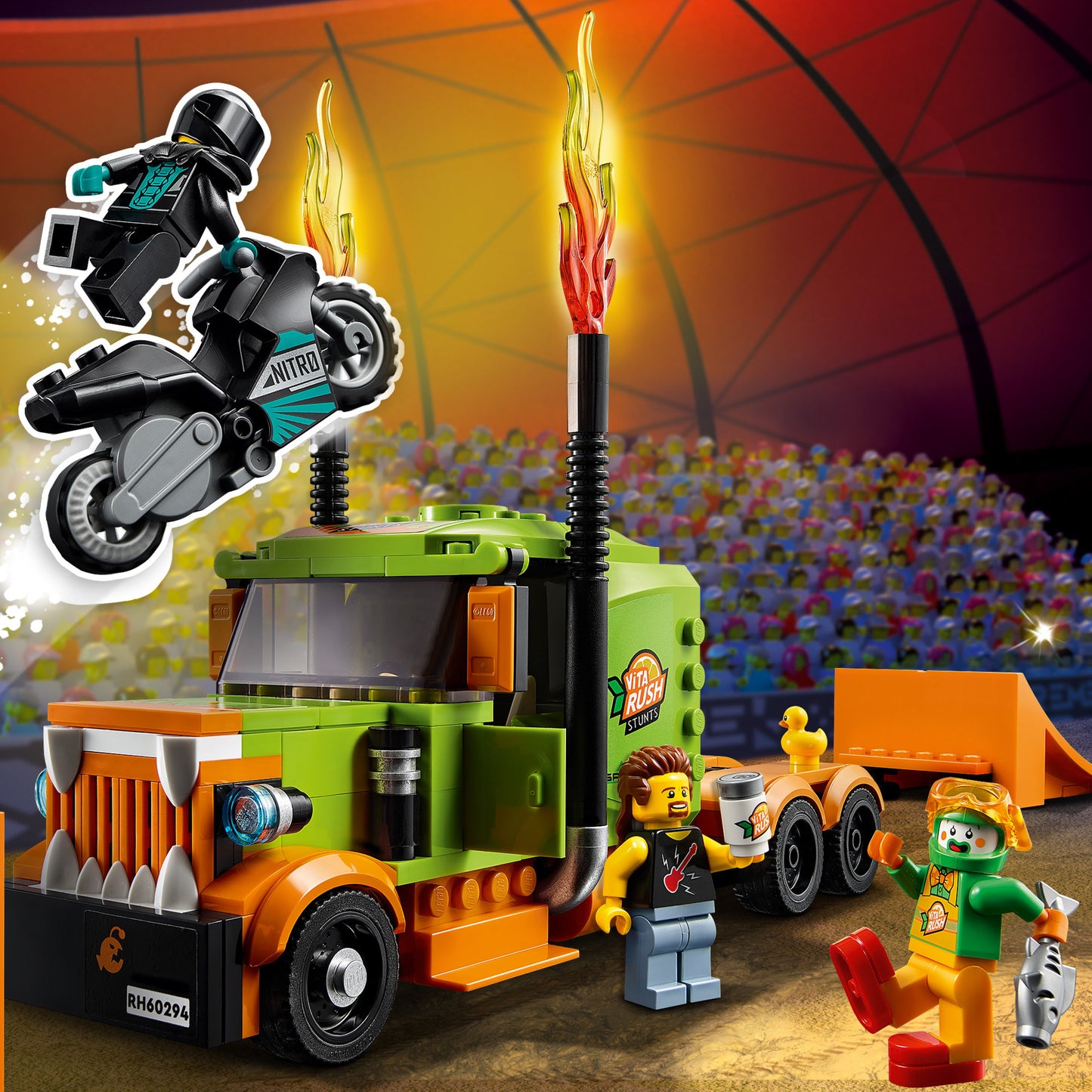 LEGO® City Stunt Show Truck Xe Tải Biểu Diễn Mô Tô Mạo Hiểm 60294