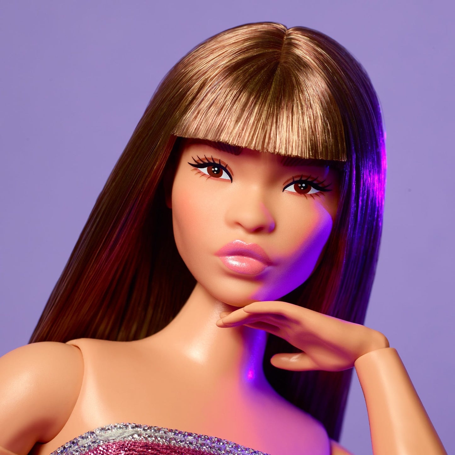 Barbie Looks Doll #24 (Curvy, Long Brown Hair) - Búp Bê Thời Trang Cao Cấp - Barbie Signature HRM16 - Hình ảnh bổ sung 6