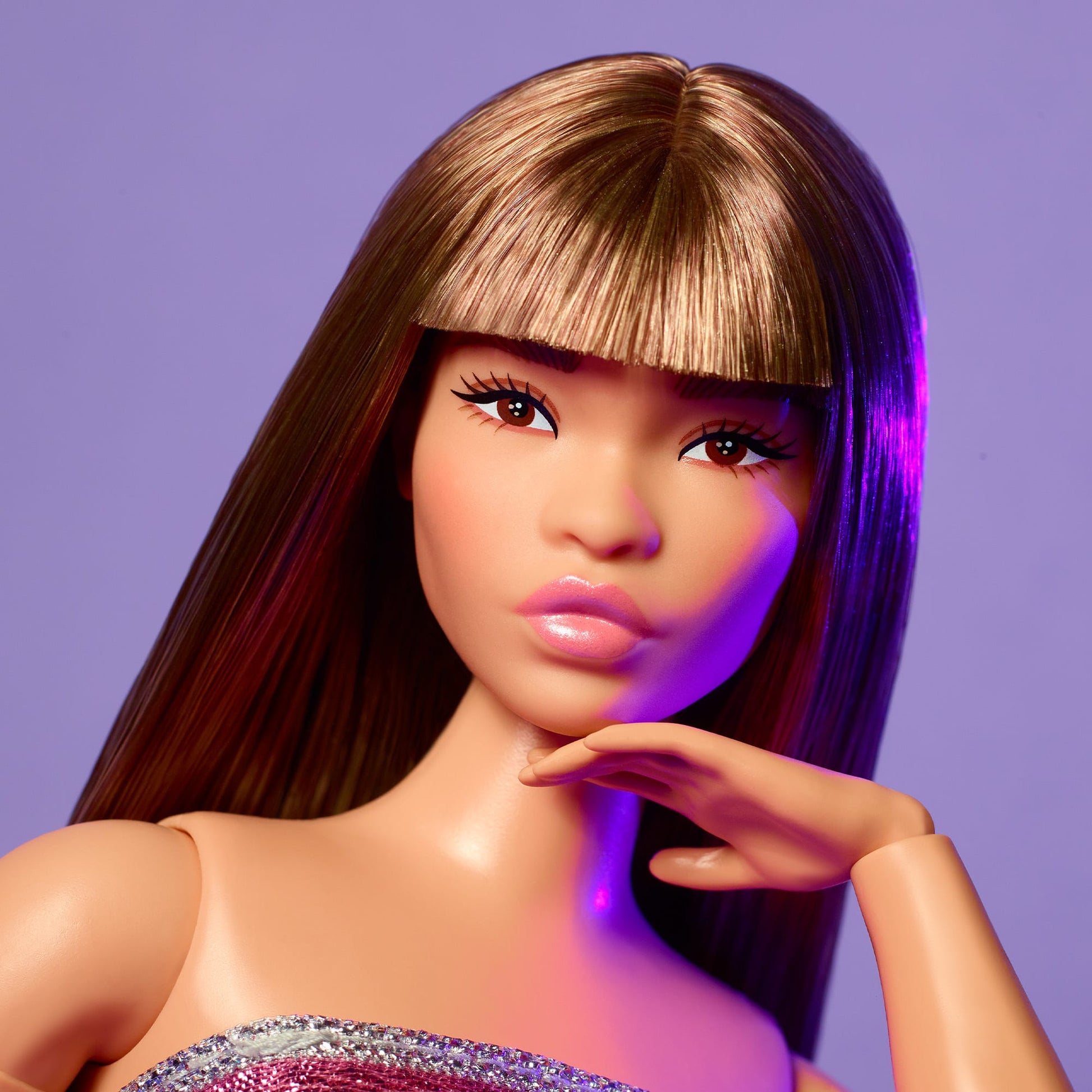 Barbie Looks Doll #24 (Curvy, Long Brown Hair) - Búp Bê Thời Trang Cao Cấp - Barbie Signature HRM16 - Hình ảnh bổ sung 6