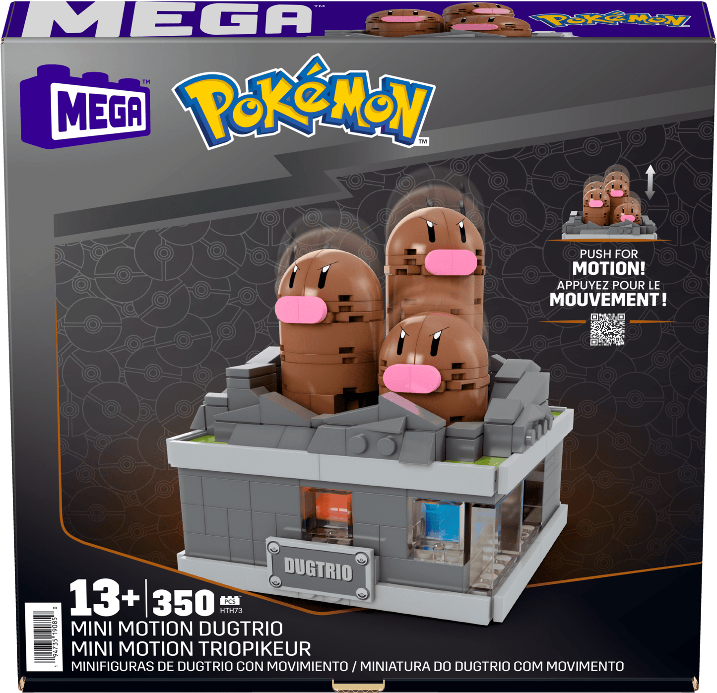 Pokémon Mini Motion Dugtrio Building Set - Bộ Lắp Ráp Chuyển Động MEGA
