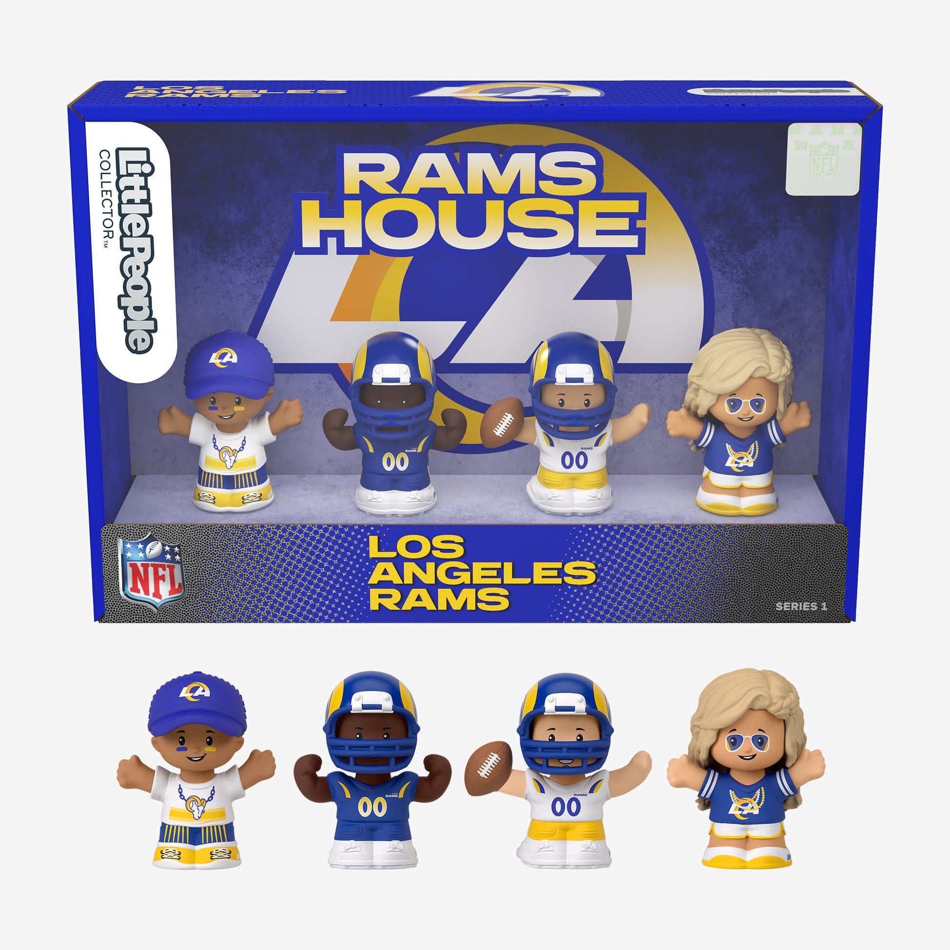 Little People Collector x NFL Los Angeles Rams Set - Bộ Mô Hình Nhân Vật Sưu Tầm Thể Thao Mattel - Góc nhìn khác 3