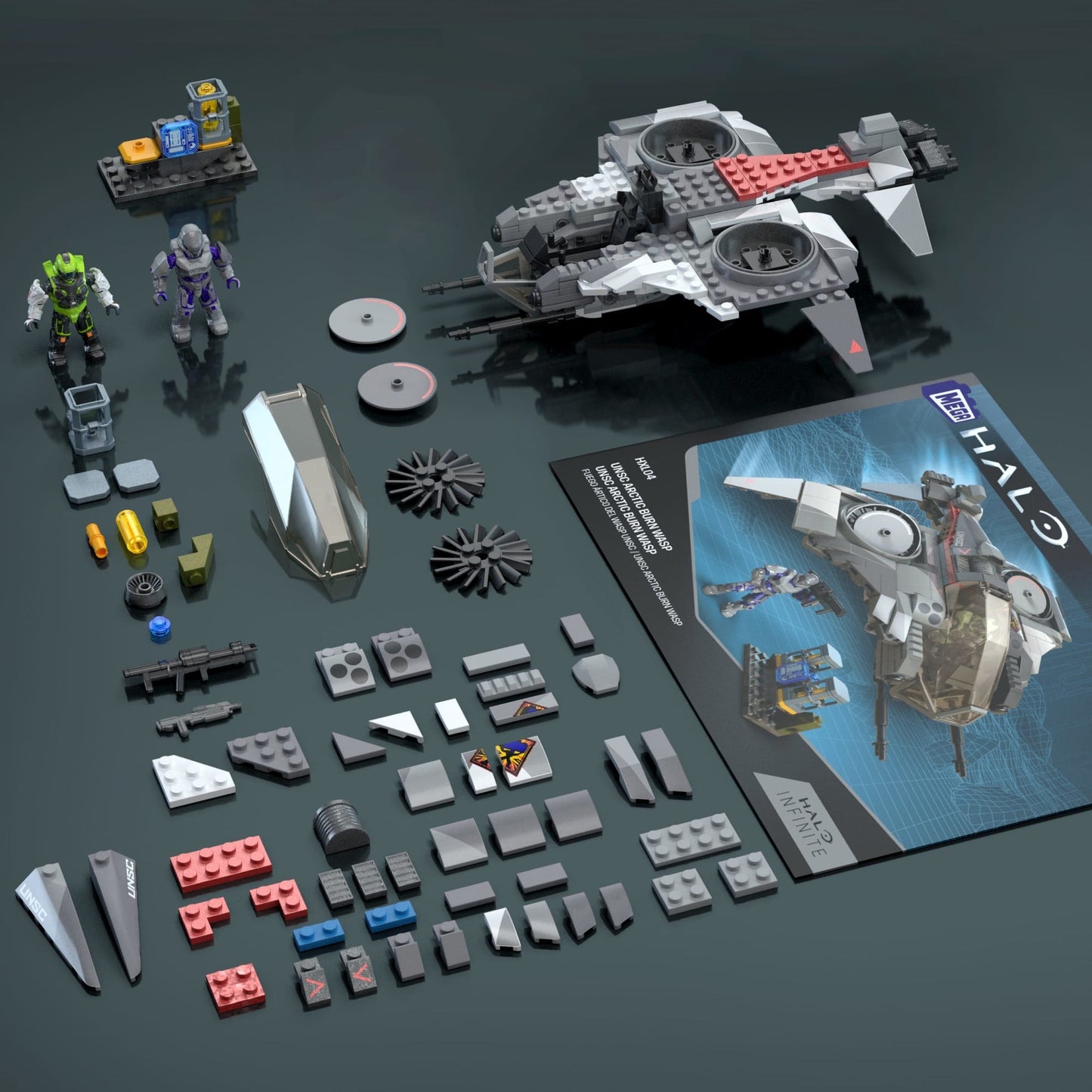 MEGA Halo UNSC Arctic Burn Wasp Building Toy Kit - Mô Hình Lắp Ráp Máy Bay Wasp - MEGA Mattel