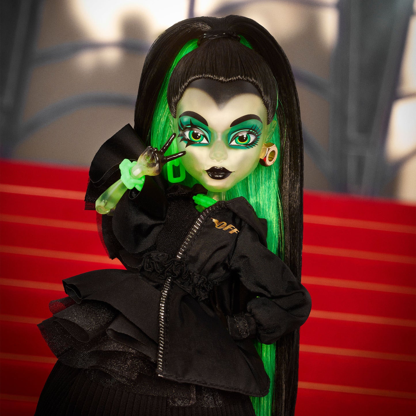 Off-White™ c/o Monster High Symphanee Midnight Doll - Búp Bê Thời Trang Sưu Tầm Cao Cấp - Monster High HNV18 - Hình ảnh bổ sung 5