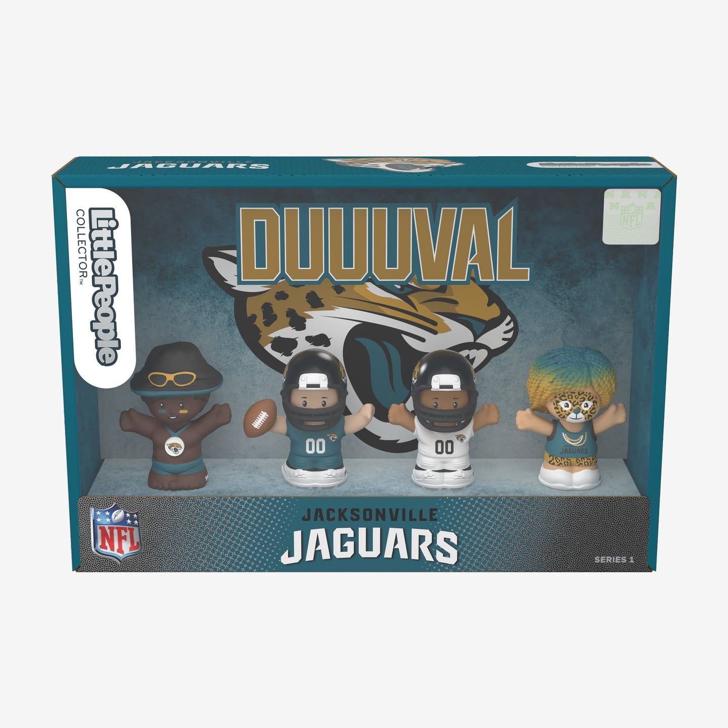 Little People Collector x NFL Jacksonville Jaguars Set - Bộ Mô Hình Cầu Thủ Bóng Bầu Dục - Mattel HNJ47 - Hình ảnh bổ sung 9