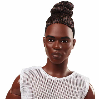 Barbie Looks Ken Doll (Brunette with Braids & Bun Hairstyle) - Búp Bê Ken Thời Thượng Dòng Black Label - Mattel GXL14 Mattel 