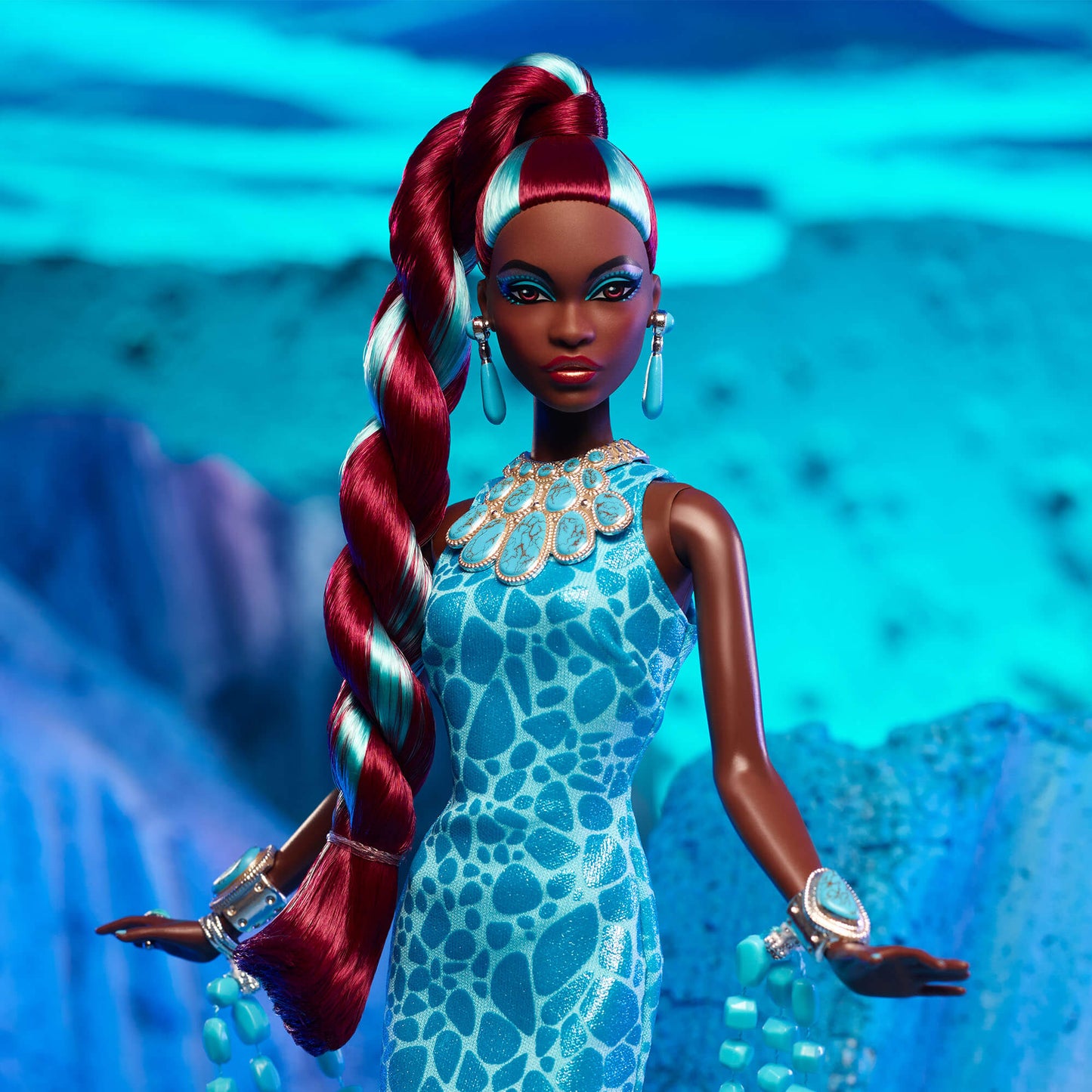 Barbie Fantasy Collection Turquoise Doll - Búp bê Sưu tầm Cao cấp - Mattel - Hình ảnh bổ sung 4