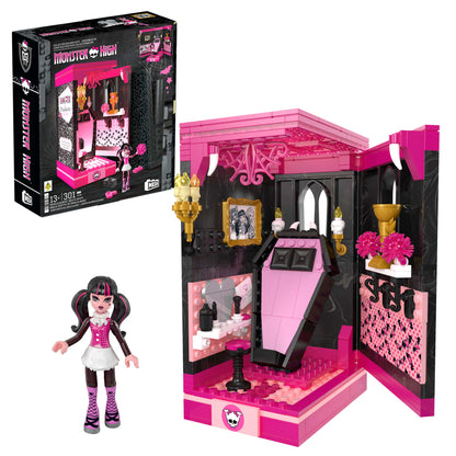 MEGA Monster High Draculaura's Boo-k Crypt Building Toy Kit - Bộ Đồ Chơi Lắp Ráp Hầm Mộ Bí Ẩn - Mattel HXJ88