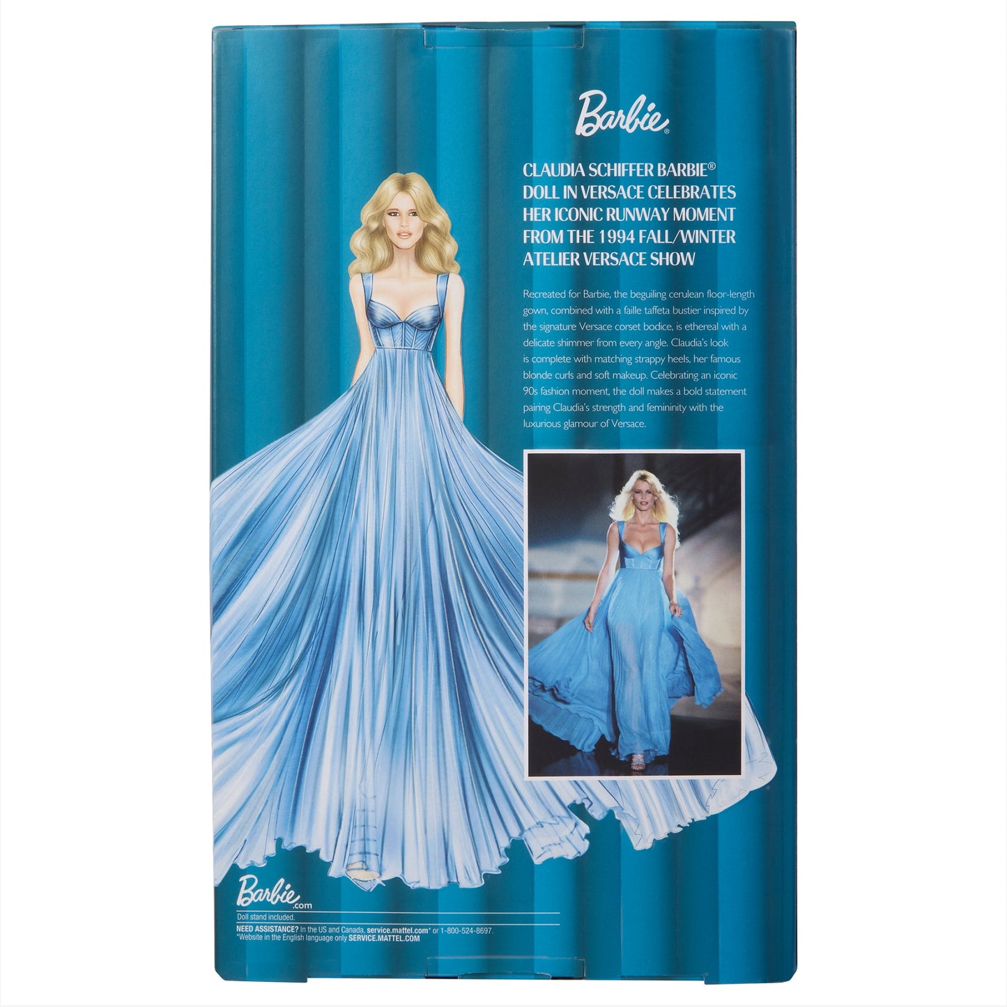 Claudia Schiffer Supermodel Barbie Doll in Versace Gown - Búp bê Siêu mẫu Sưu tầm Barbie Signature