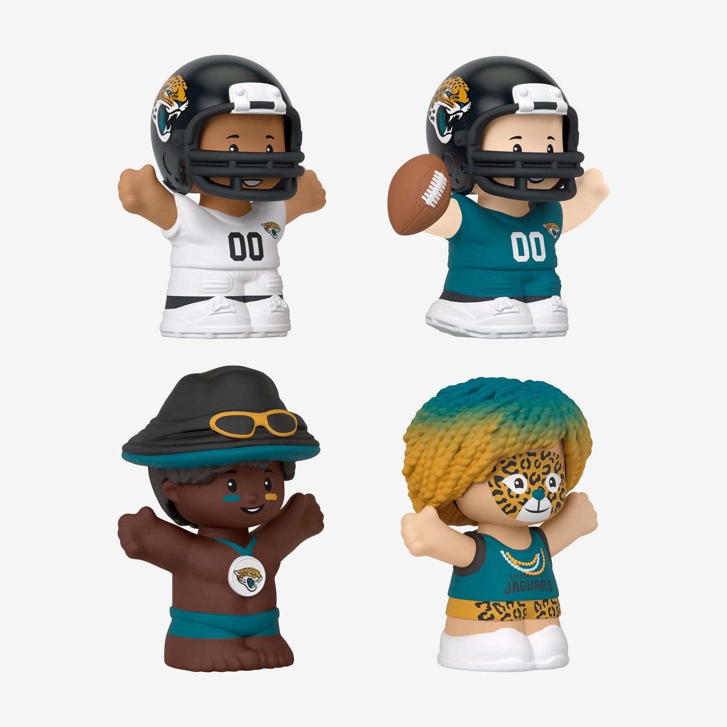 Little People Collector x NFL Jacksonville Jaguars Set - Bộ Mô Hình Cầu Thủ Bóng Bầu Dục - Mattel HNJ47 - Hình ảnh bổ sung 6