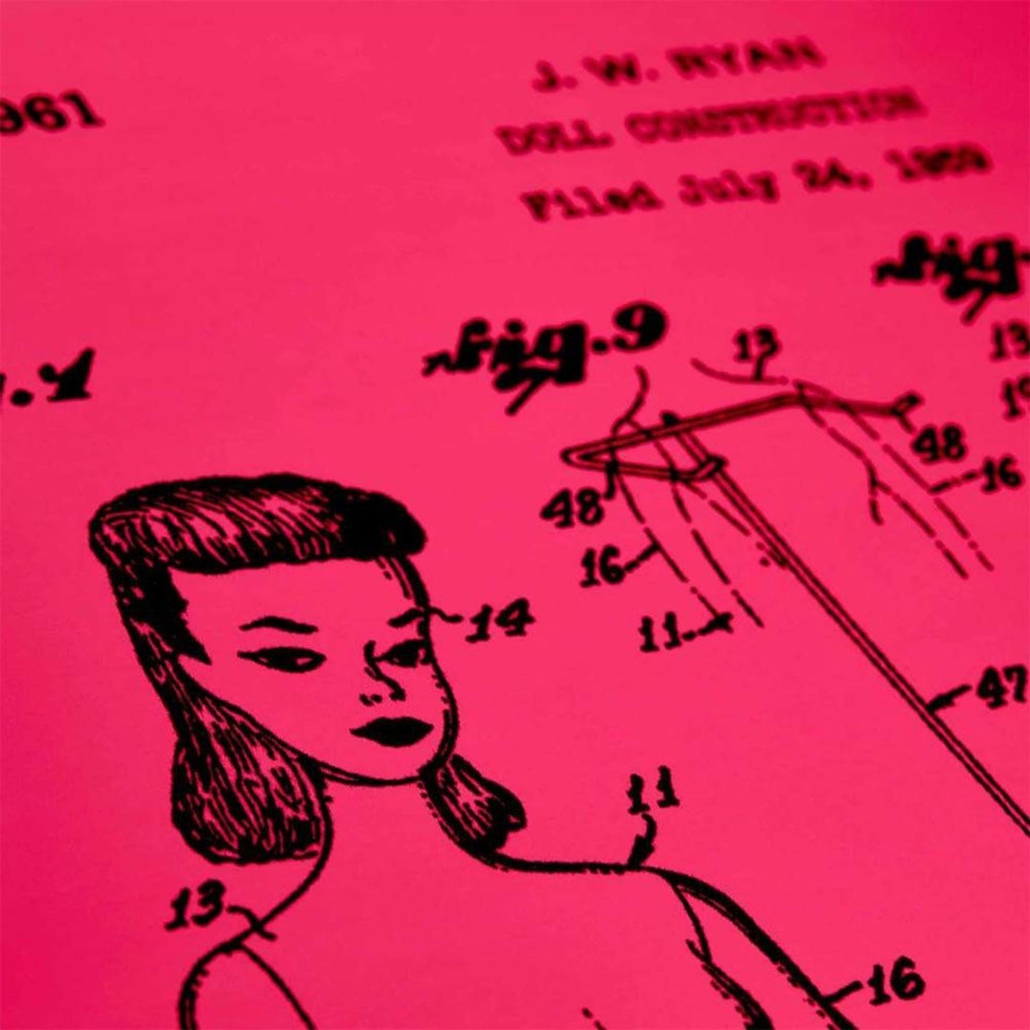 Art of Engineering Barbie® Print - Tranh Nghệ Thuật Bản Vẽ Bằng Sáng Chế - Mattel Creations - Góc nhìn khác 3