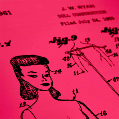 Art of Engineering Barbie® Print - Tranh Nghệ Thuật Bản Vẽ Bằng Sáng Chế - Mattel Creations - Góc nhìn khác 3