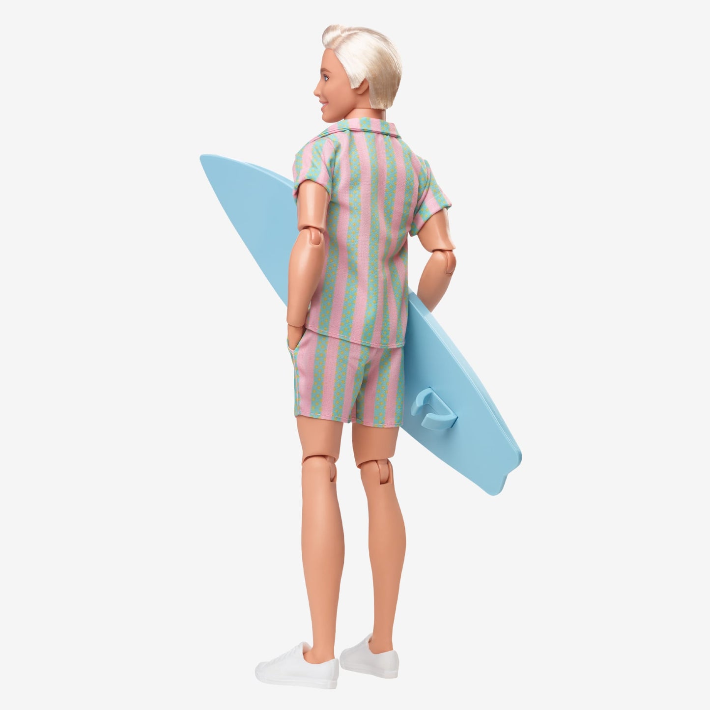 Ken Doll Wearing Pastel Striped Beach Matching Set – Barbie The Movie - Búp bê mô hình sưu tầm - Mattel HPJ97 - Hình ảnh chi tiết 2