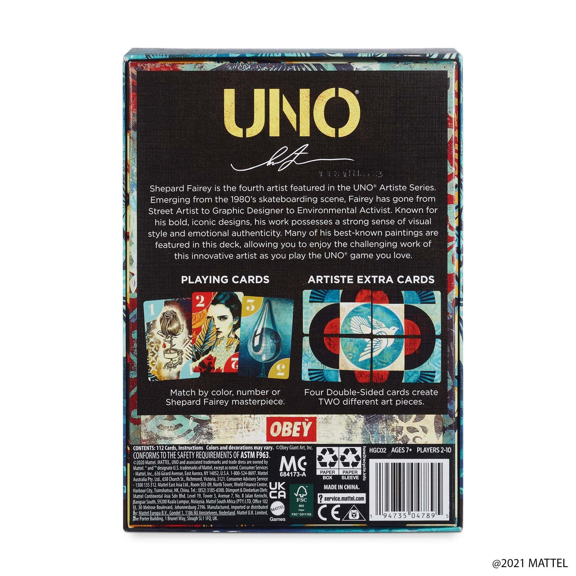 UNO Artiste Shepard Fairey - Bộ Bài Nghệ Thuật Phiên Bản Giới Hạn - Mattel Creations HGC02 - Hình ảnh bổ sung 7