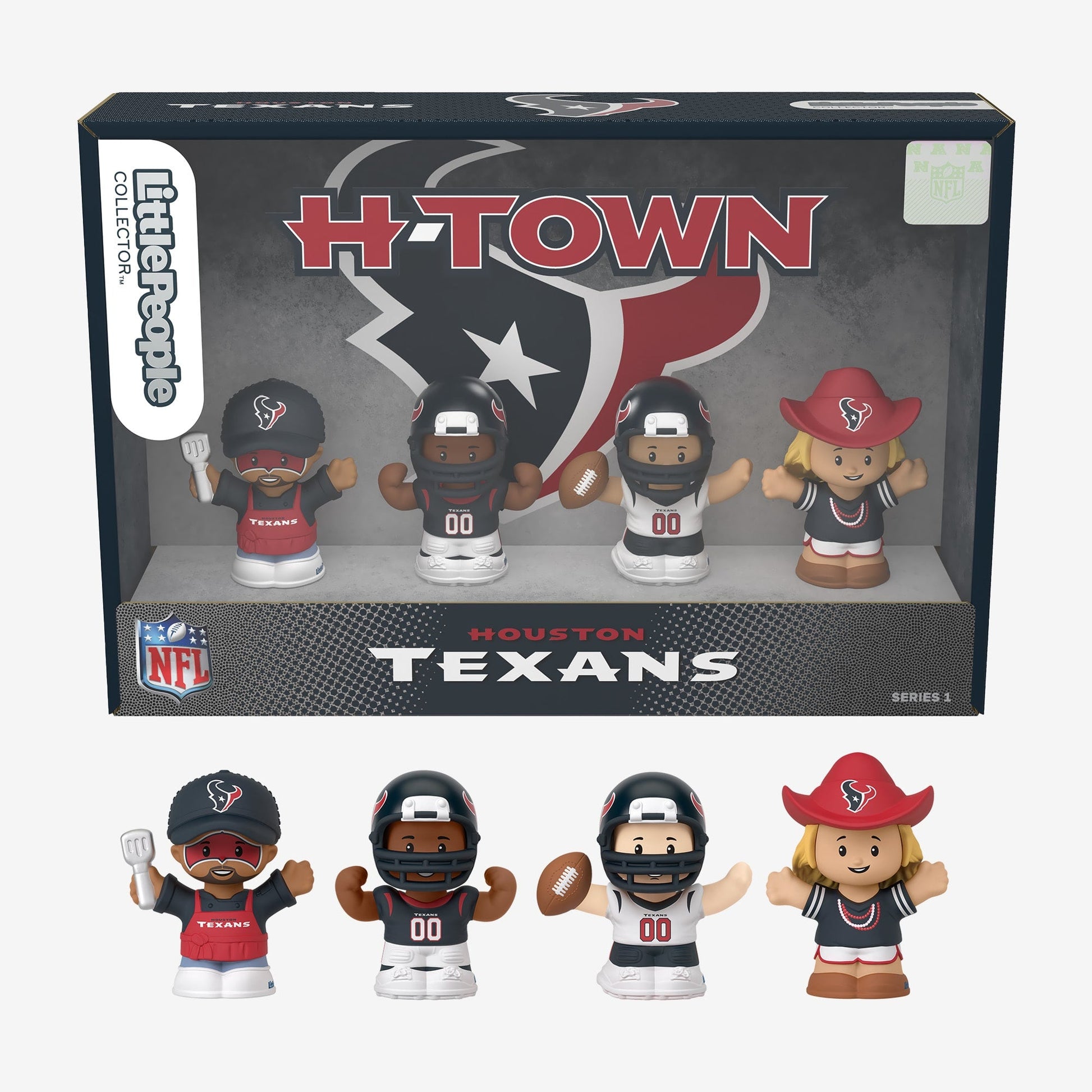 Little People Collector x NFL Houston Texans Set - Bộ Mô Hình Đồ Chơi Sưu Tầm Thể Thao - Mattel - Góc nhìn khác 3