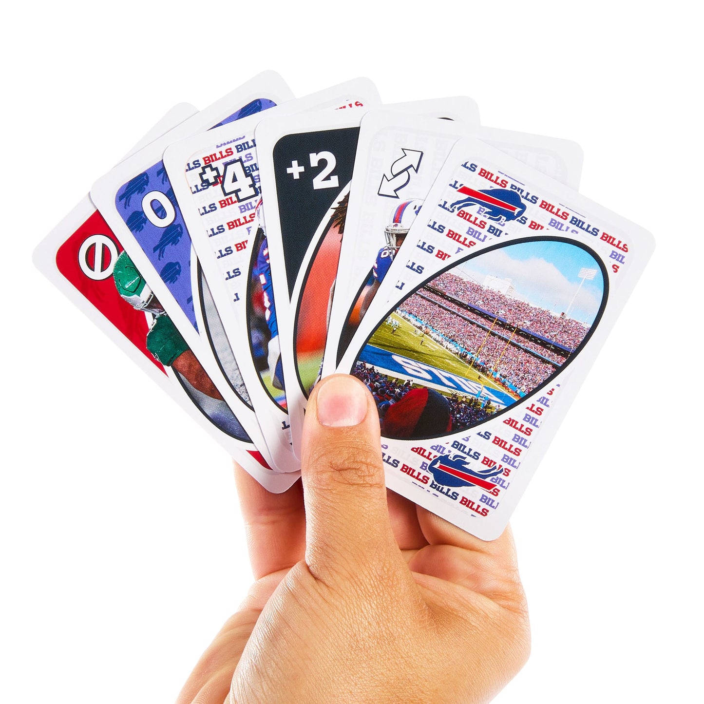 UNO Fandom NFL Buffalo Bills Game Deck - Bộ Bài UNO Thể Thao Sưu Tầm - Mattel Creations - Hình ảnh chi tiết 2
