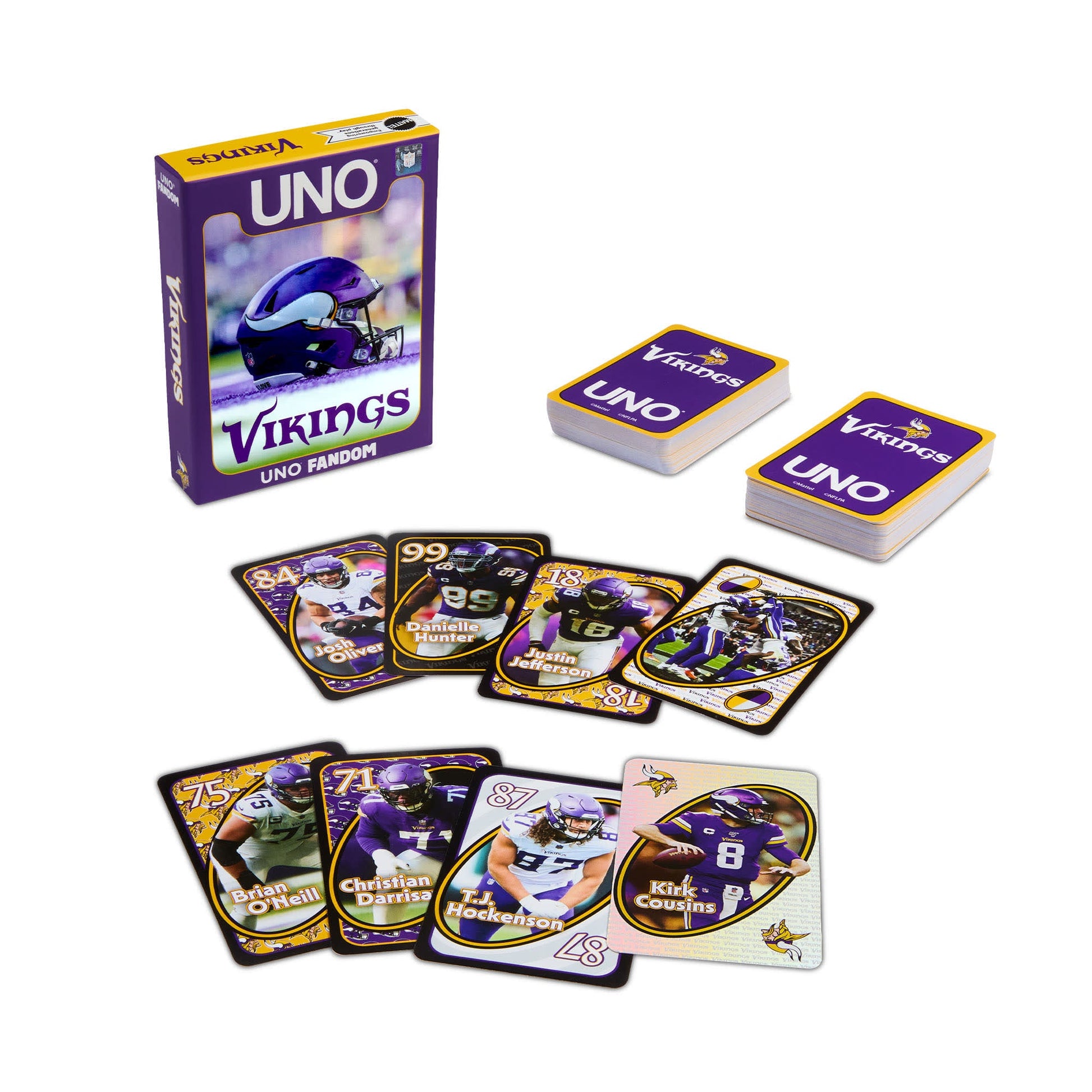UNO Fandom NFL Minnesota Vikings Game Deck - Bài UNO Thẻ Bài Thể Thao NFL - Mattel Creations - Hình ảnh sản phẩm