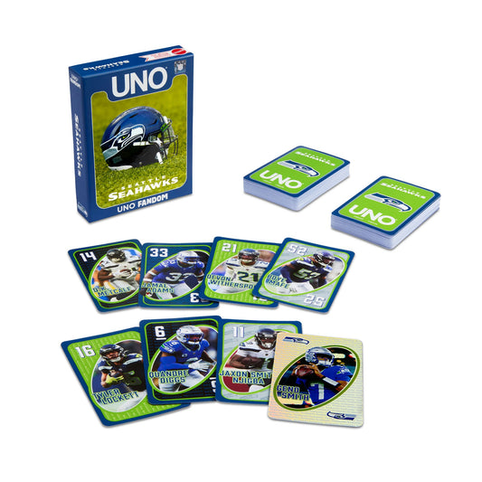 UNO Fandom NFL Seattle Seahawks Game Deck - Bộ Bài Thẻ Thể Thao Mattel - Hình ảnh sản phẩm