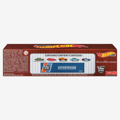 Hot Wheels Strasse, Autobahn, Autostrasse Container Set - Bộ 5 Xe Mô Hình Kim Loại Cao Cấp - Hot Wheels Premium