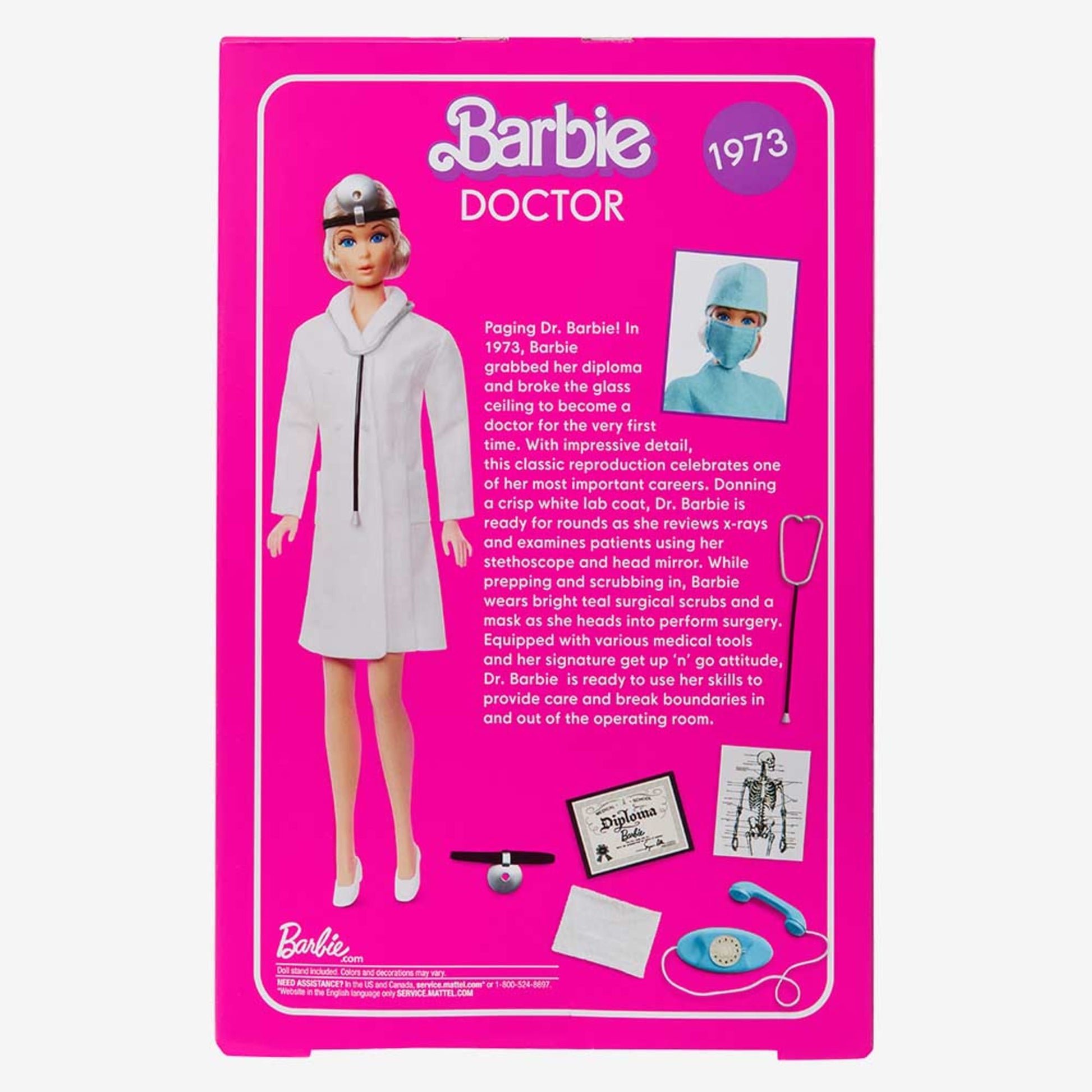Barbie 1973 Doctor Doll Búp Bê Bác Sĩ Sưu Tầm Cao Cấp Mattel Signature - Hình ảnh bổ sung 5