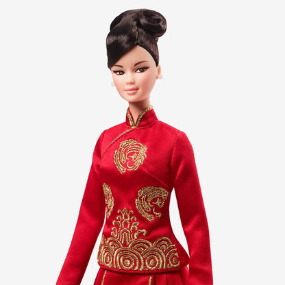 Barbie Lunar New Year Doll Designed by Guo Pei - Búp bê Tết Nguyên Đán Sưu tầm - Mattel Signature - Góc nhìn khác 3