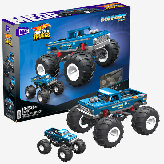 MEGA Hot Wheels Bigfoot Truck - Mô hình lắp ráp xe tải quái vật tỉ lệ 1:18 - MEGA HHD20