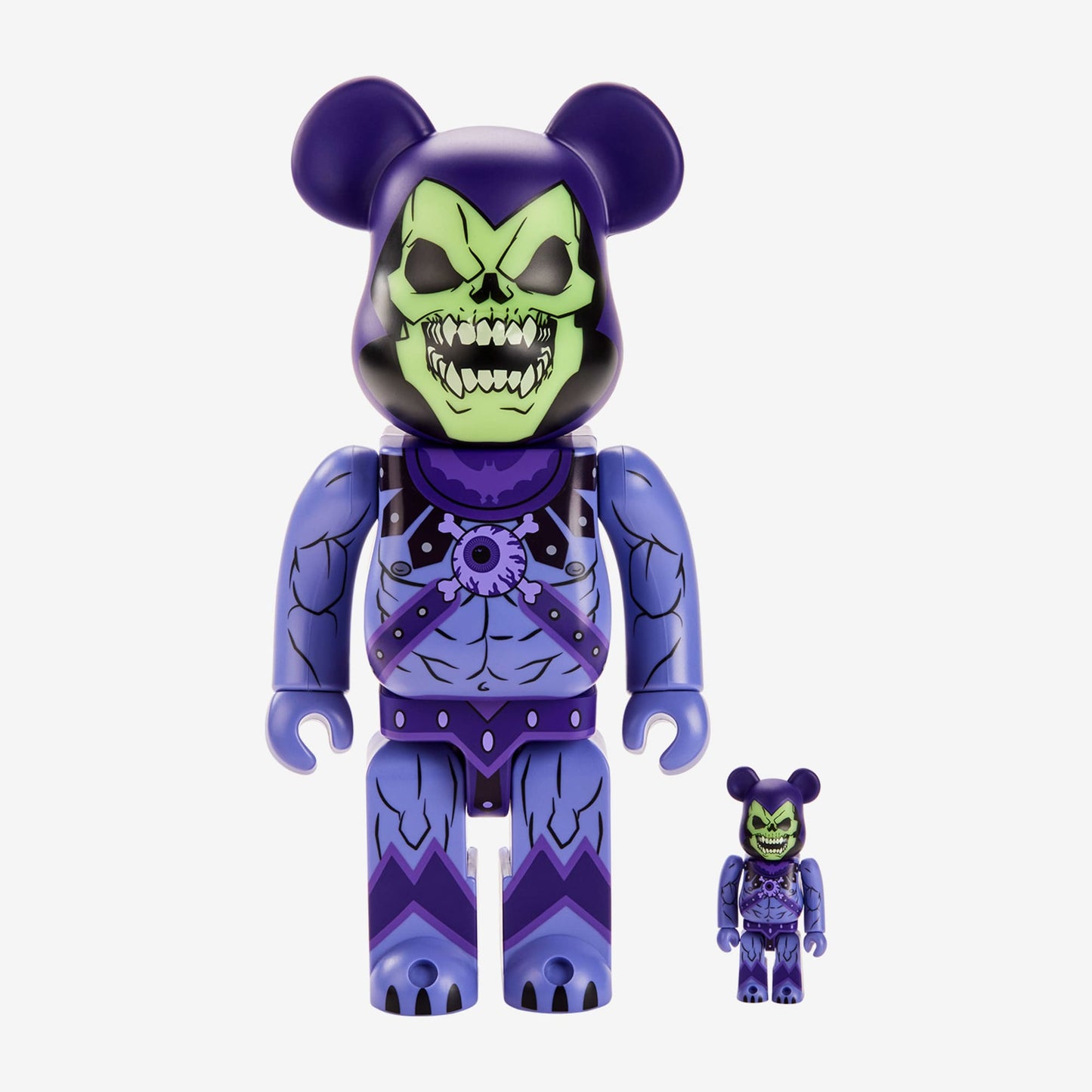 Masters of the Universe Skeletor BE@RBRICK 100% & 400% - Mô hình Art toys cao cấp Mattel x Medicom Toy - Hình ảnh sản phẩm