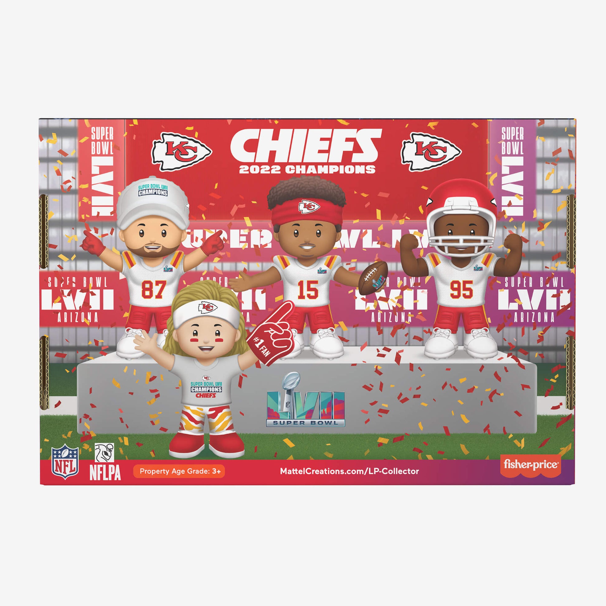 Little People Collector Super Bowl LVII Champions Set Kansas City Chiefs - Bộ Mô Hình Figure NFL - Mattel - Hình ảnh bổ sung 8
