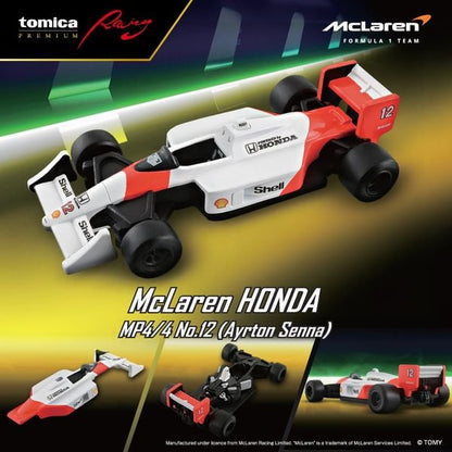Tomica Premium Racing No. 12 McLaren Honda MP4/4 Ayrton Senna