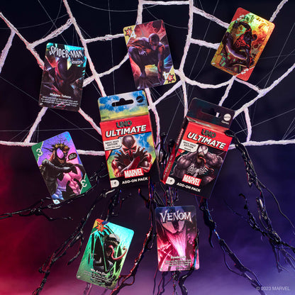 UNO Ultimate Marvel Spider-Man 2099 vs. Venom Add-On 2-Pack - Bộ Bài Thẻ Bài Cao Cấp All-Foil - Mattel - Hình ảnh bổ sung 4