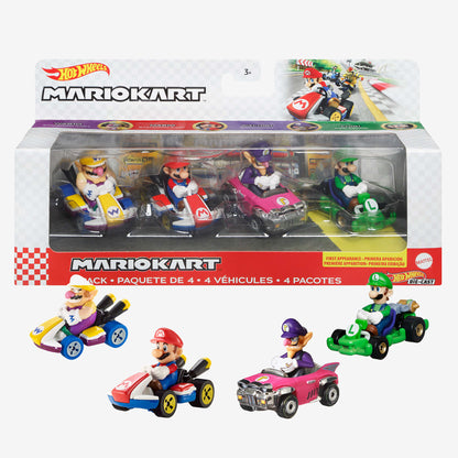 Hot Wheels Mario Kart Vehicles 4-Pack - Bộ 4 Xe Đồ Chơi Mô Hình Tỷ Lệ 1:64 - Hot Wheels - Hình ảnh sản phẩm