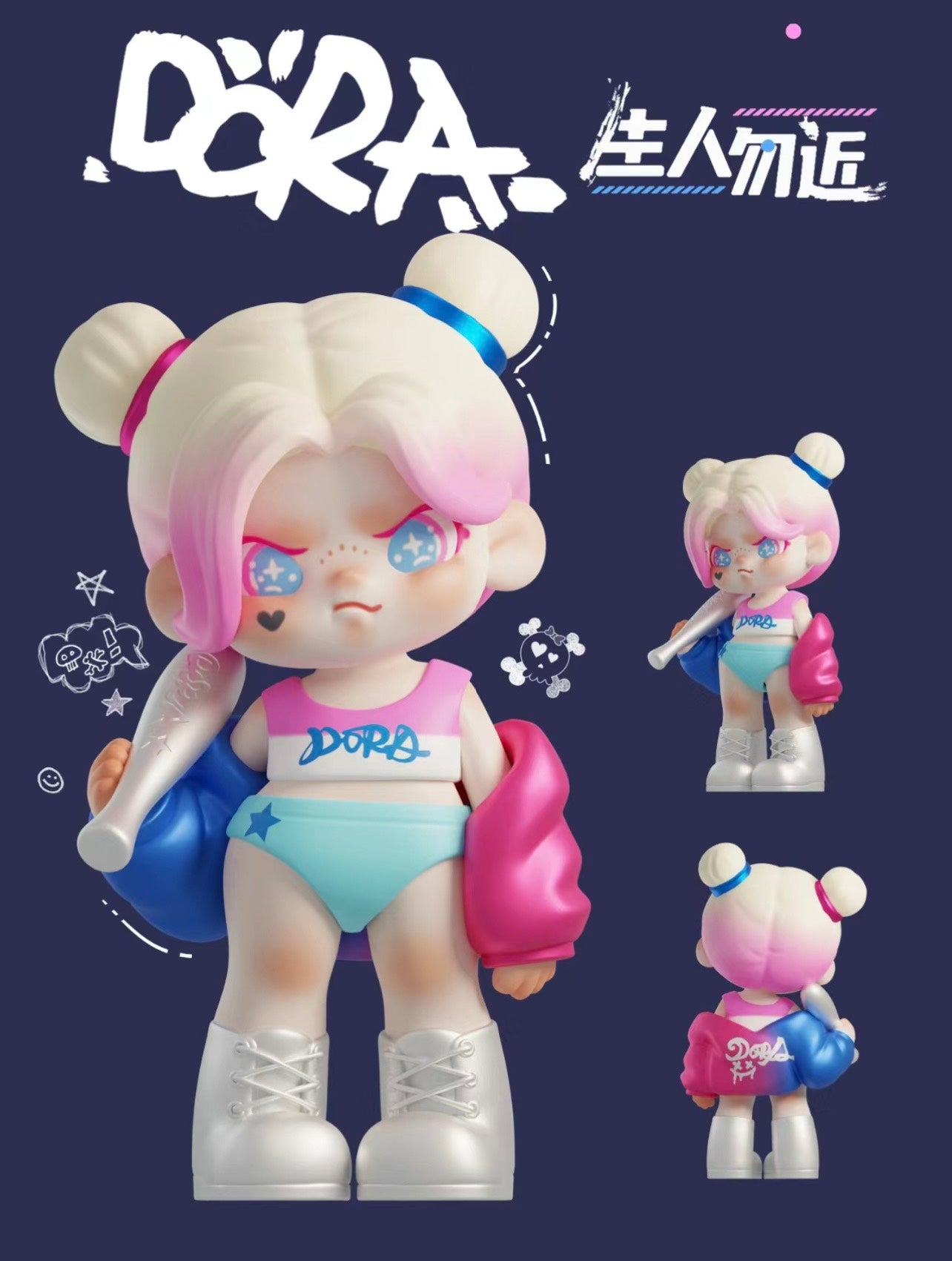 Dora Keep Away From Stranger Blind Box Series - Mô Hình Art Toy TNT Space - Góc nhìn khác 3