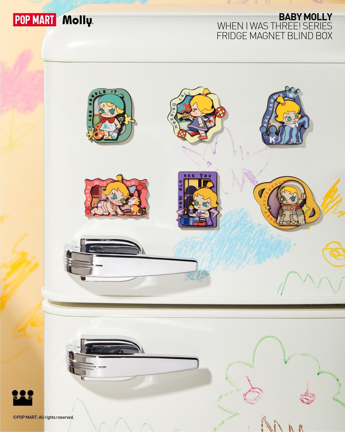 Baby Molly When I was Three! Series-Fridge Magnet Blind Box - Mô hình Nam châm tủ lạnh Pop Mart