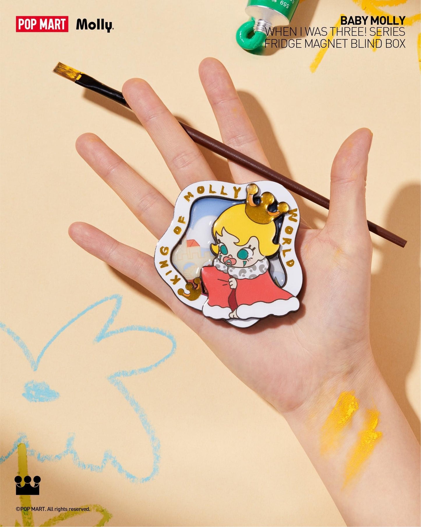 Baby Molly When I was Three! Series-Fridge Magnet Blind Box - Mô hình Nam châm tủ lạnh Pop Mart