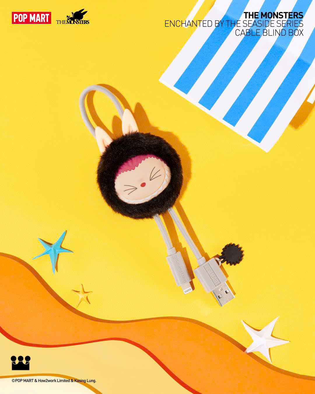 THE MONSTERS Enchanted by the Seaside Series - Cable Blindbox (iPhone) - Cáp Sạc iPhone Labubu Chính Hãng Pop Mart