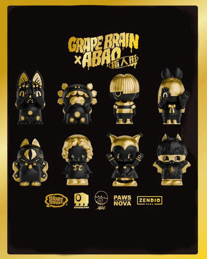 GRAPE BRAIN x ABAO BLACK AND GOLD BLINDBOX - Mô Hình Art Toy Sưu Tầm Chính Hãng - Grape Brain - Hình ảnh sản phẩm