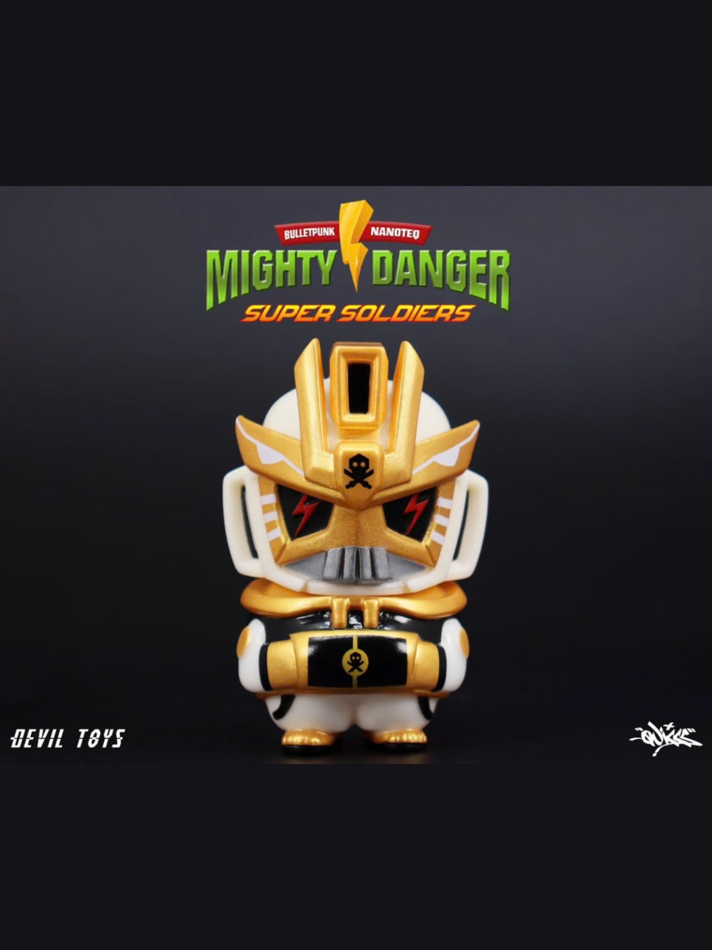 Devil Toys x Quiccs Mighty Danger - White soldier - Mô hình Art Toy Sofubi cao cấp Devil Toys - Hình ảnh sản phẩm