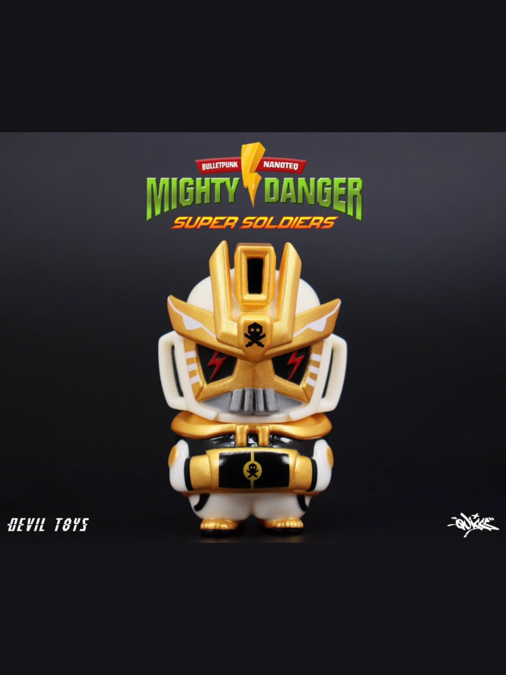 Devil Toys x Quiccs Mighty Danger - White soldier - Mô hình Art Toy Sofubi cao cấp Devil Toys - Hình ảnh sản phẩm